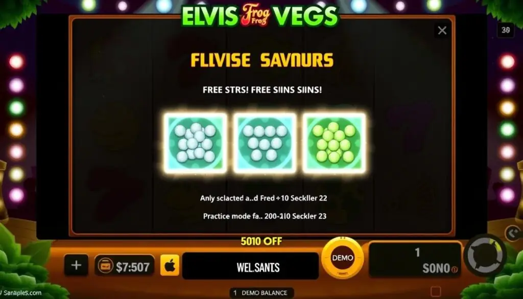 Elvis Frog in Vegas demo mode showing bonus feature being triggered Elvis Frog in Vegas demo mode showing bonus feature being triggered